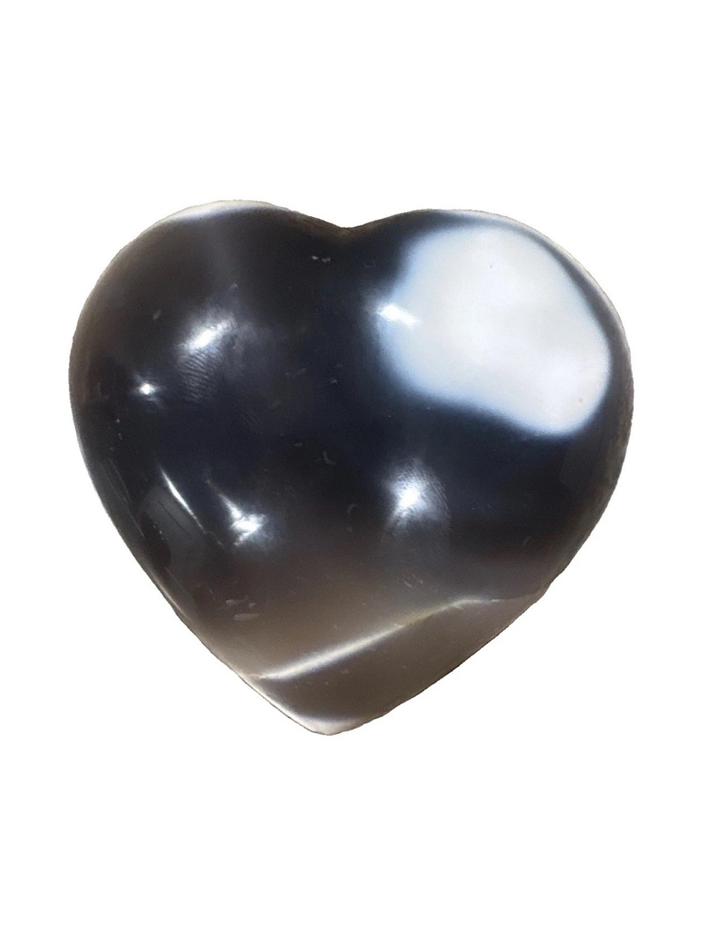 Polished Orca Agate Heart-Shaped Stone Accent - Black & White